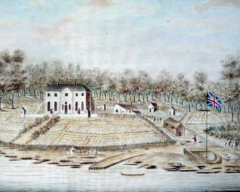 The Governor's House at Port Jackson, Sydney 1791 by William Bradley 